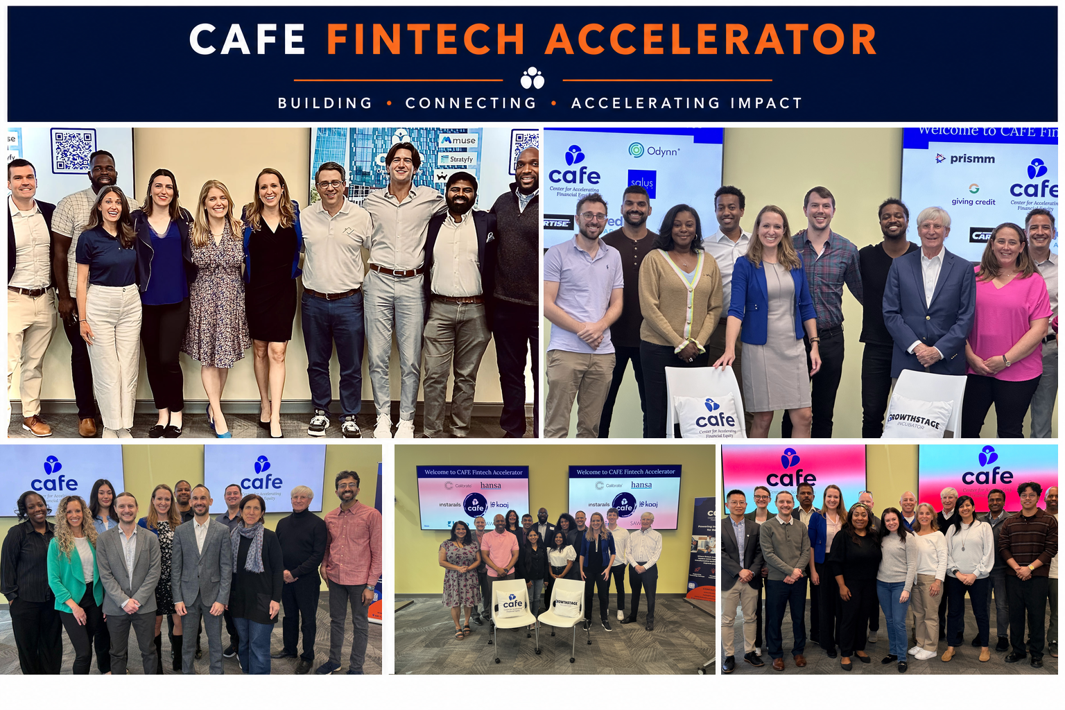 Fintech Cohorts discussing about financial inclusion and wellness solutions for low to moderate income (LMI) communities. CAFE unites fintech startups to support fintech innovation, accelerated technologies and partnerships